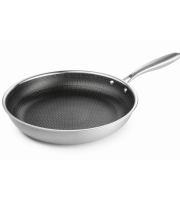 BRATMAXX Nerezová pánev s nepřilnavým povrchem 24 cm se strukturou včelího plástu, 4vrstvá