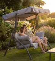 Zahradní houpačka – 170 x 110 x 153 cm – šedá