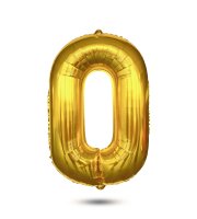 Narozeninový fóliový balón ve tvaru čísla 0 – zlatý – 40