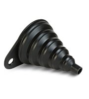 Odolný trychtýř na palivo – silikon – 10 x Ø8 cm – černý