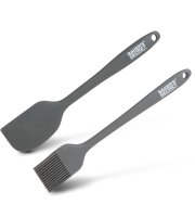 Baker's Secret – 2dílná sada silikonového štětce a stěrky – 21/22 cm – černá