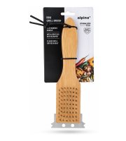 Kartáč na čištění grilu – s dřevěnou rukojetí – 23 × 6,5 × 3 cm