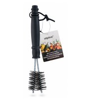 Kartáč na čištění grilu – s plastovou rukojetí – 25 × 5 × 3 cm – černý