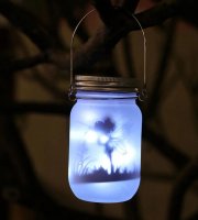 Solární pohádková světýlka lampion – Zahradní dekorace, venkovní závěsná skleněná lampa s mrazivým efektem skla