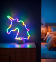 Neonová LED lampa – barevný jednorožec – 3 x AA + USB – 28,5 x 8,5 x 24,5 cm