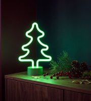 Neonová LED lampa – zelený stromeček – 3 x AA + USB – 18,5 x 8,5 x 28 cm