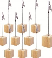 10 dřevěných držáků na karty s aligátorovými klipsy