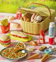 Pikniková sada s burgerem, pizzou a hranolky