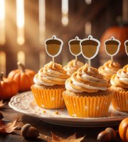 Sada papírových košíčků na muffiny – s tyčinkami – 24 + 24 ks