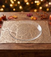 Prostírání – vzor listů – PVC – 45 × 30 cm – zlaté