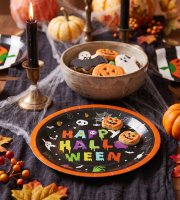 Papírový talíř Halloween – „Happy Halloween“ – kulatý – 23 cm – 8 ks / balení