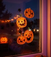 Halloweenové gelové okenní samolepky – 15 x 25 cm – 3 varianty