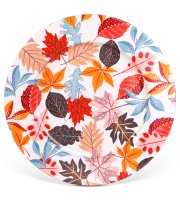 Podzimní dekorace – kovový tác – listy – 33 cm