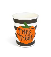 Halloweenský papírový kelímek – dýně – 2,5 dl – 8 ks / balení