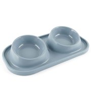 Dvojitá miska na krmení – plast – 41 x 22 x 8 cm