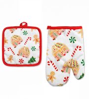 Sada kuchyňské chňapky a utěrky – 16,5 x 16,5 cm